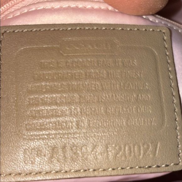 Coach Cream and Tan Signature Shoulder Bag with Coin Pouch - Picture 13 of 16